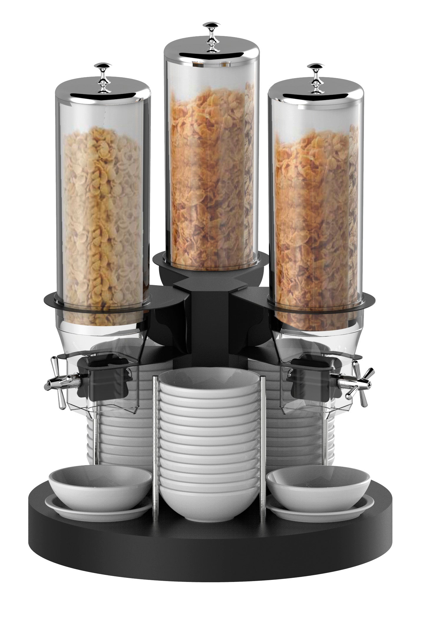 3-rørs roterende korndispenser