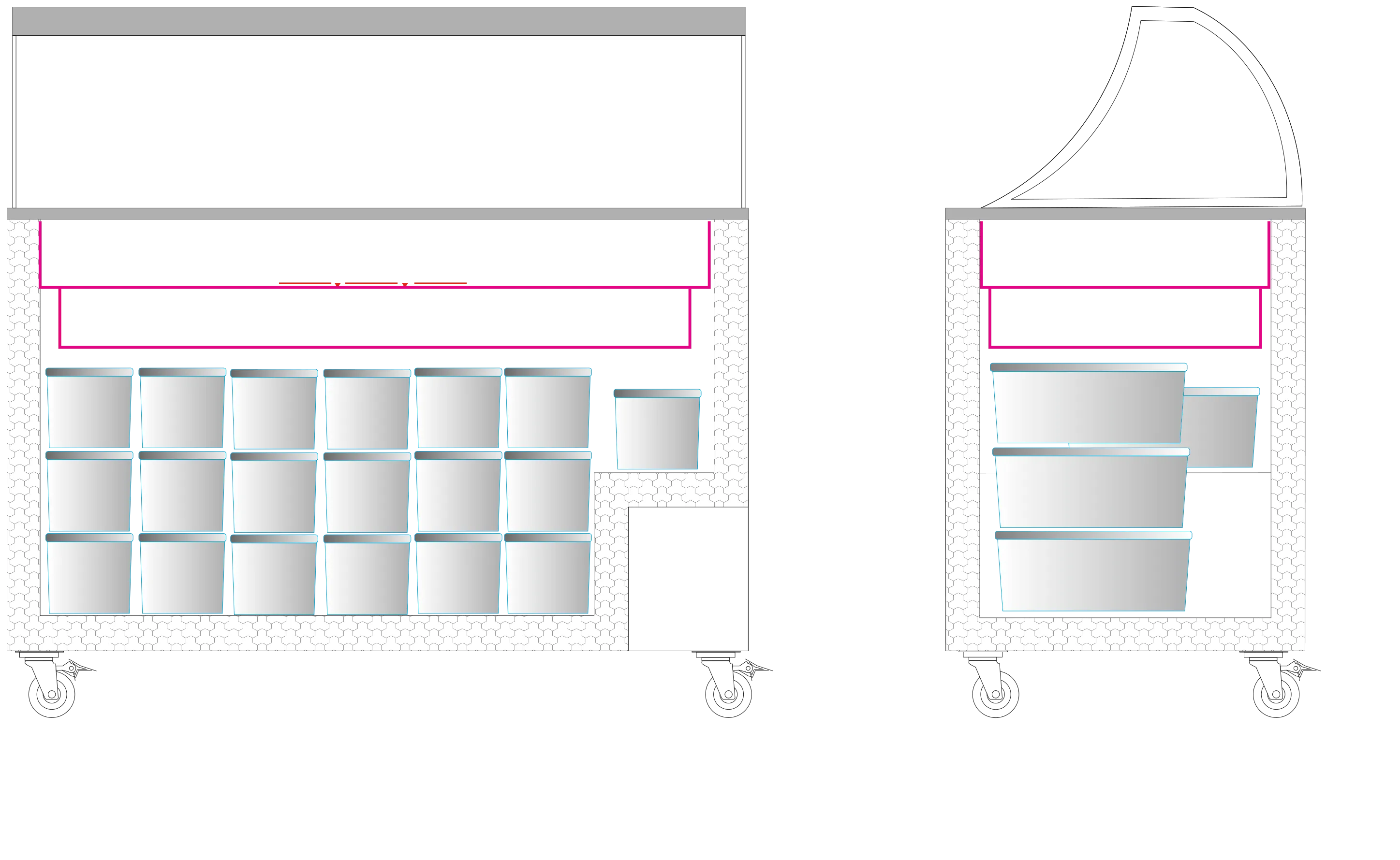 Isdisk / Scoop ice fryser - 401 liter - IC401SC+SO - 10 x 5 liter