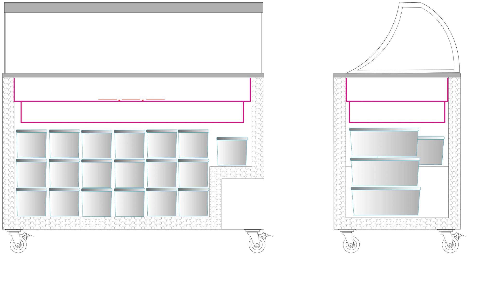 Isdisk / Scoop ice fryser - 401 liter - IC401SC+SO - 10 x 5 liter
