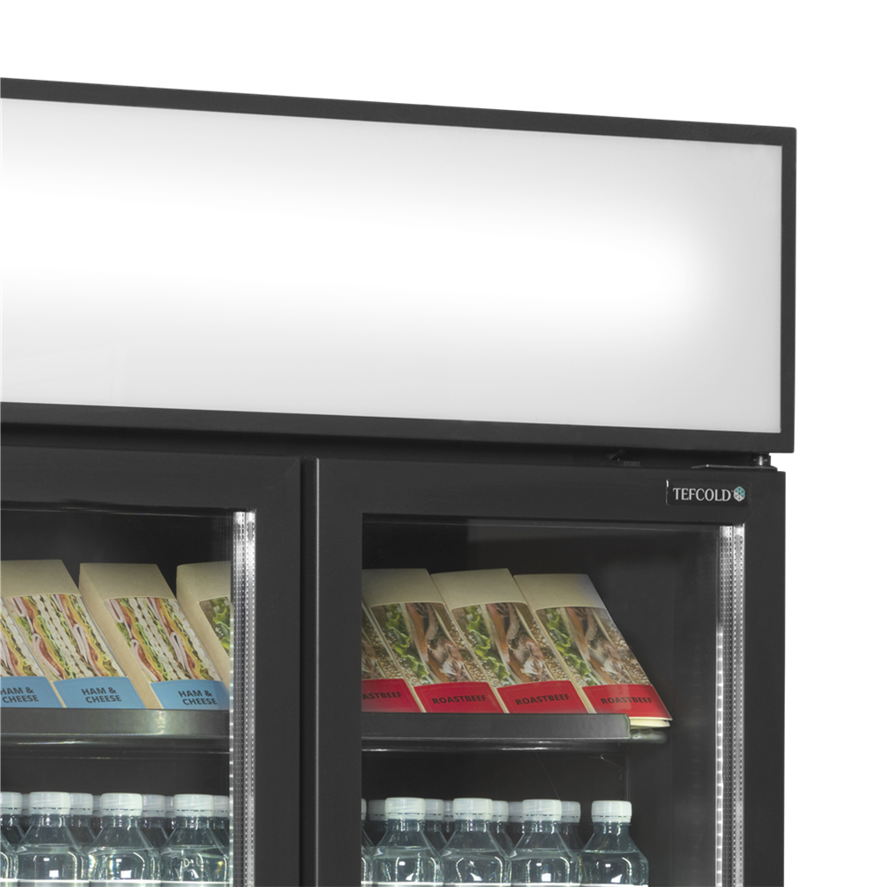 Sort 2-dørs displaykøler med lystop - 707 liter - FSC890H BLACK