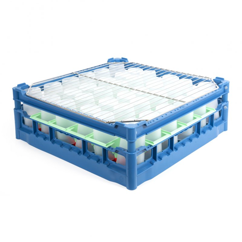 Opvaskebakke til plasticglas - 50 x 50 - 36 glas - Ø70 x 120 mm