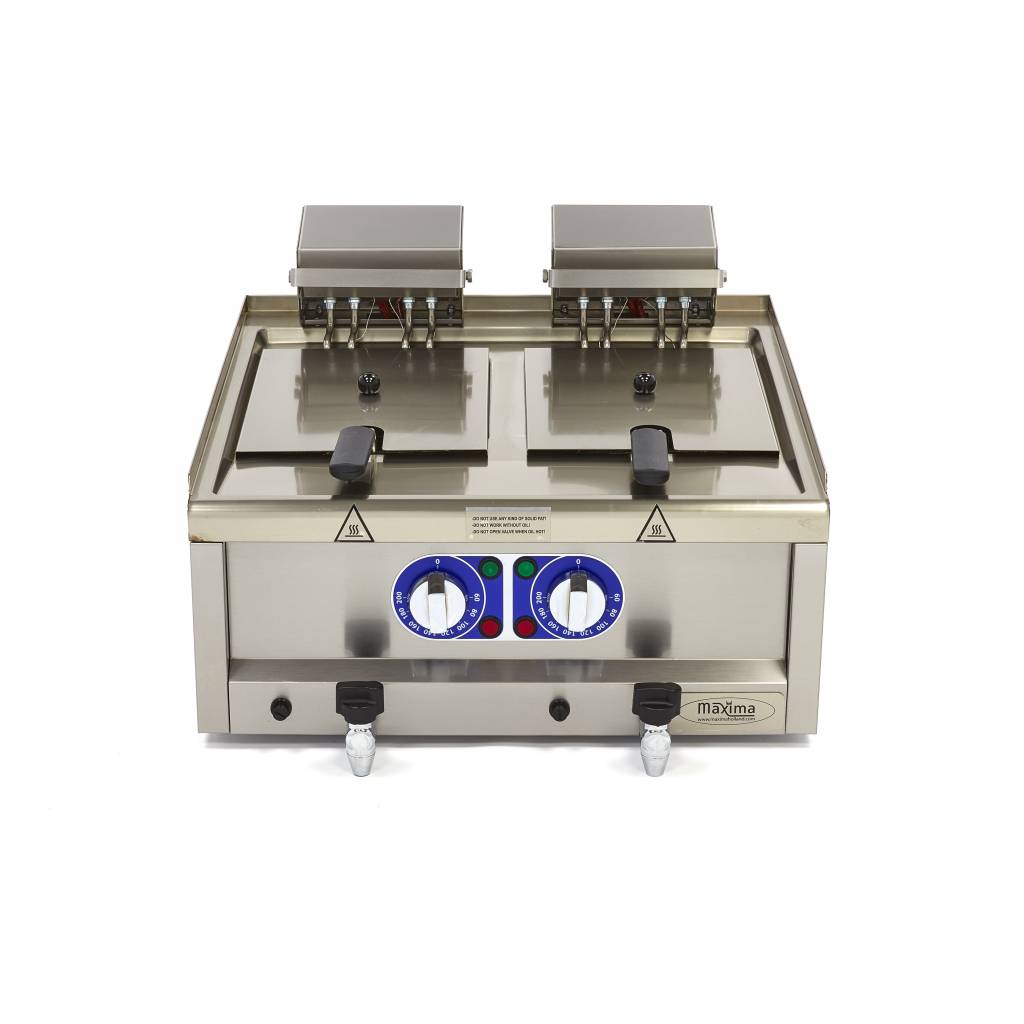 Friture  - 2 x 10L - 2 kurve - med aftapningshane - 400V