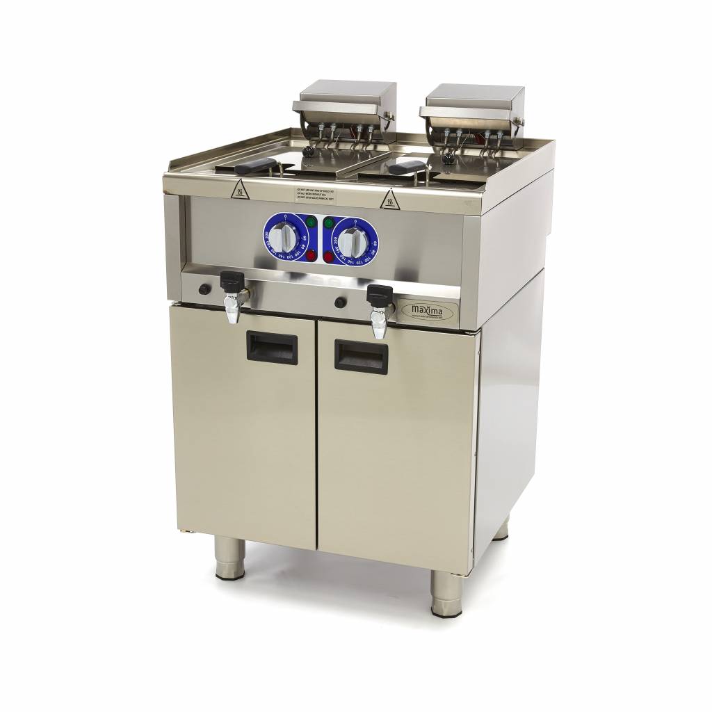 Friture  - 2 x 10L - 2 kurve - med aftapningshane - 400V