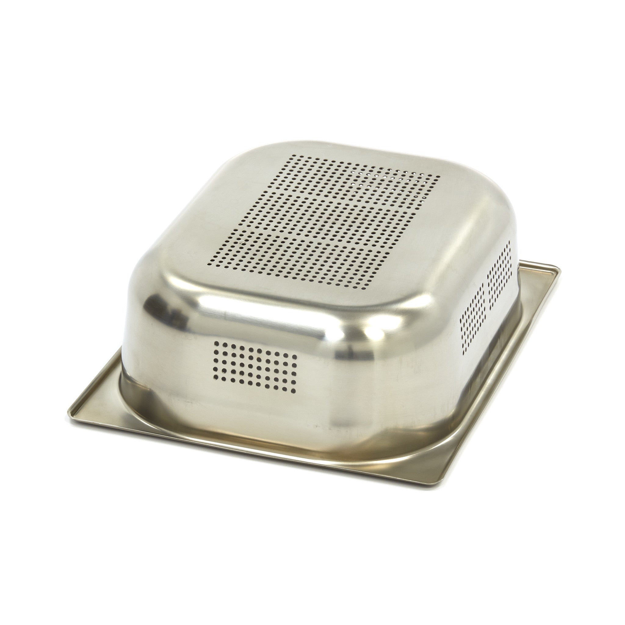 Gastronorm beholder - 3 stk - 1/2 GN - 10 cm dyb - Rustfrit stål - Perforeret