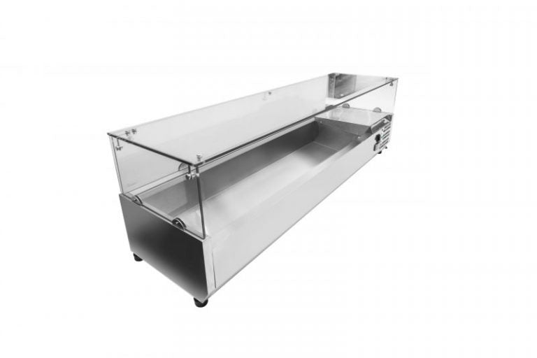Køleopsats - med glasdisk - 141,5 cm - 6 x 1/3 GN beholdere