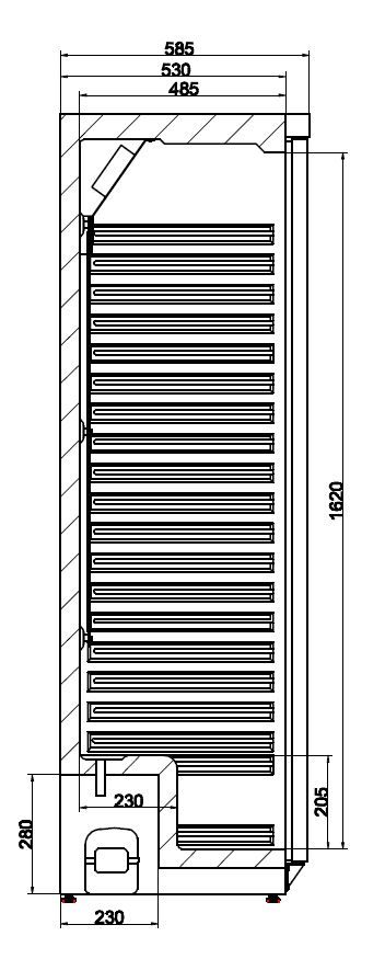 Køleskab HR400 - Rustfrit stål - 350 liter
