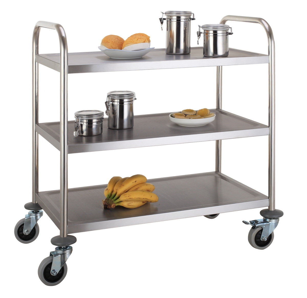 Serveringsvogn - Trolley - Rustfrit stål med 3 hylder