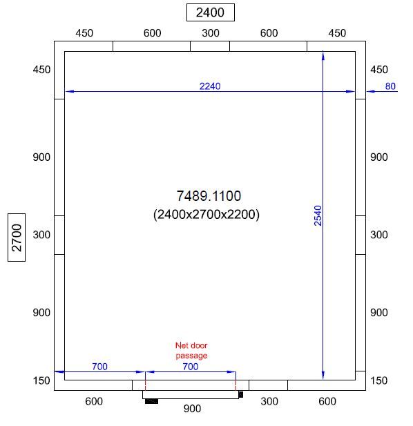 Kølerum / Fryserum - ProLine -  240 x 270 cm - 80 mm isolering