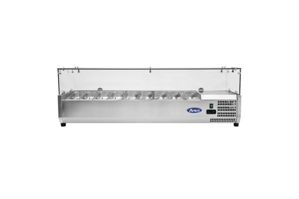 Køleopsats - med glasdisk - 200,5 cm - 9 x 1/3 GN beholdere