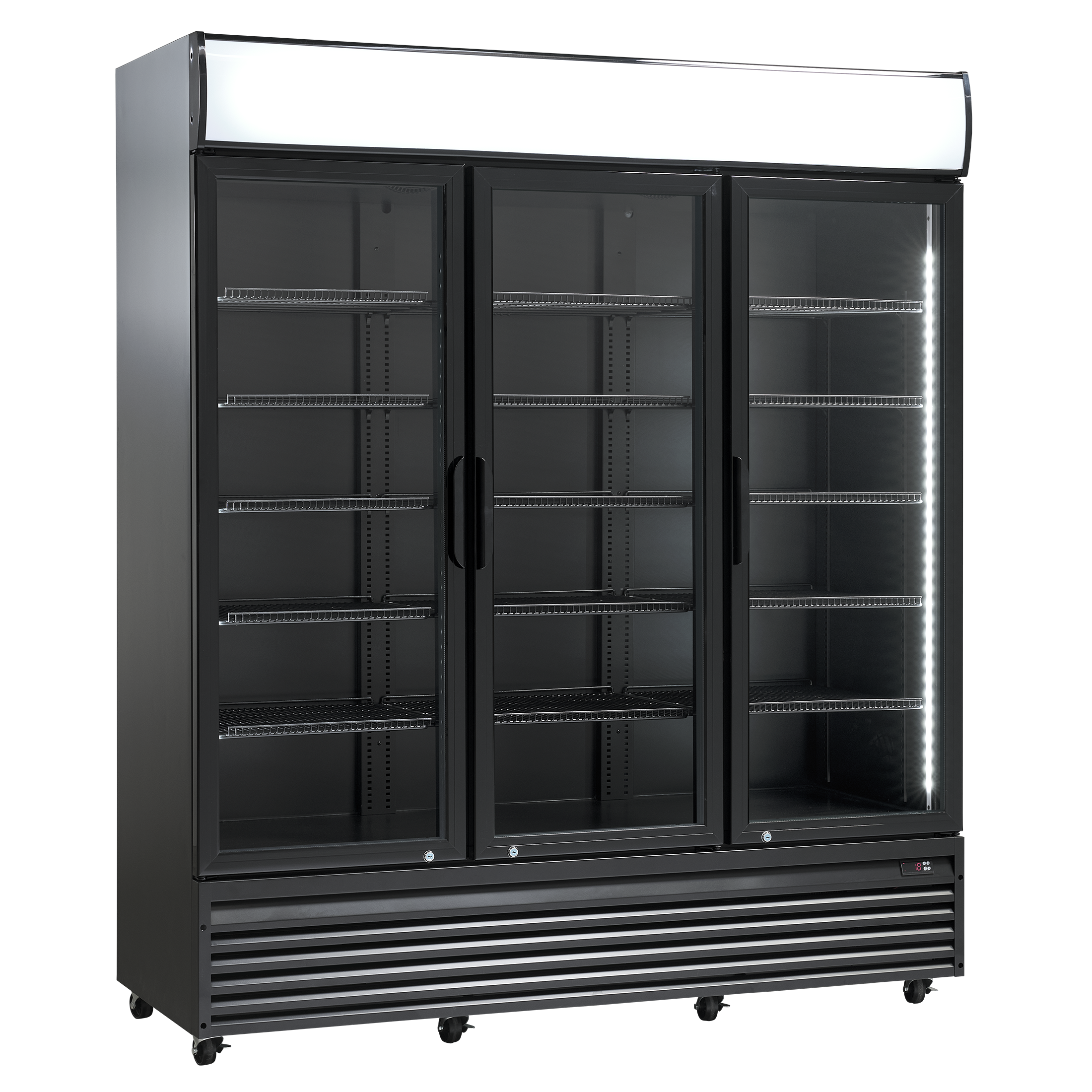 Displaykøleskab - 1150 liter - 3 låger - sort