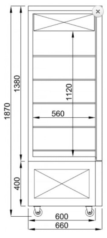 Udstillingsmontre / køledisplay til chokolade - 400 liter